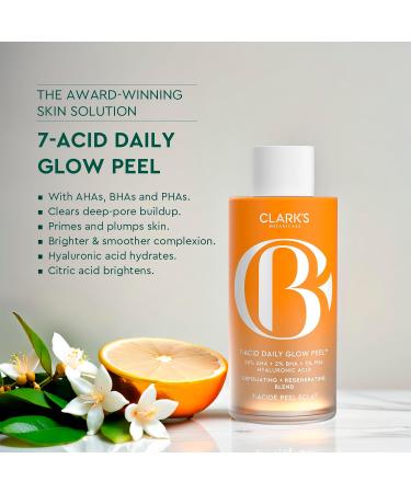 Clarks Botanicals 7-Acid Daily Glow Peel: AHA BHA Chemical Peel for Face Purify Pores Regenerate & Brighten Skin All Skin Types 4.2 Oz (Pack of 1) 4.2 Fl Oz (Pack of 1) - Buy Online on GoSupps.com