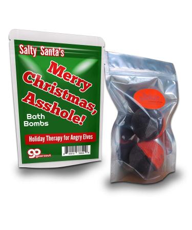 Merry Christmas Asshole Bath Bombs - Handcrafted XL Black Cherry Scent Fizzers - Made in USA (2 Count) - Buy Online on GoSupps.com