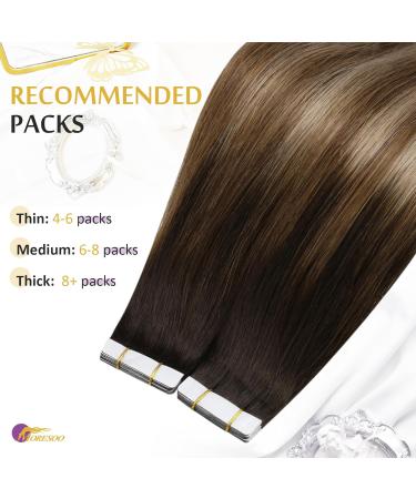 Buy Moresoo Seamless Tape-In Extensions | Real Hair Brown to Golden Brown | 55 cm - #4/10/16 - Buy Online on GoSupps.com