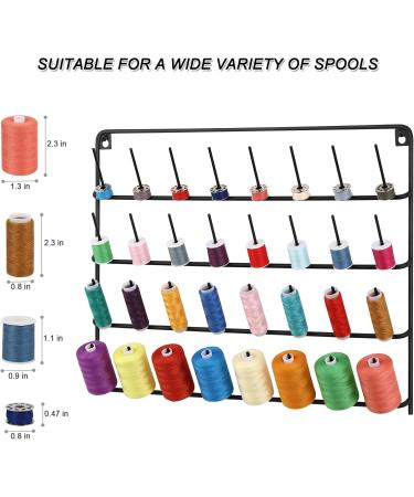 4 Pack Wall-Mounted Sewing & Embroidery Thread Rack - Large 32-Spool Metal Holder Organizer in Black - Buy Online on GoSupps.com