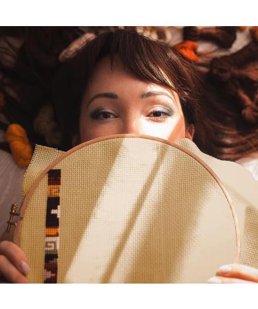 Caydo 39x25.6 Inch Aida Cloth 14 Count Cross Stitch Fabric for Handmade Crafts - Khaki - Buy Online on GoSupps.com