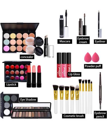 CkFyahp 29Pcs Makeup Set - Professional All-in-One Kit with Eyeshadow Palette, Lip Gloss, Brushes & Cosmetic Bag for Women & Girls - Ideal Beauty Gift - Buy Online on GoSupps.com