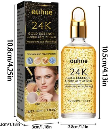  Bexdug 24K Gold Essence for Face 24K Pure Gold Serum for Face Golden Facial Serum for Face Line Day and Night Reactivates Young Skin - Buy Online on GoSupps.com