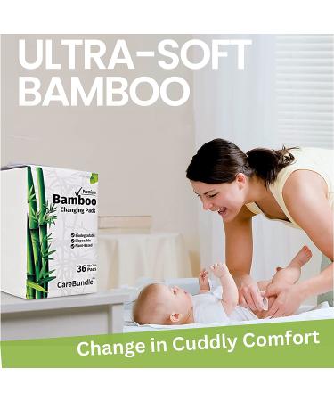 CareBundle Bamboo Disposable Changing Pads for Baby - 100% Plastic Free | Pack of 36 Pads - Buy Online on GoSupps.com