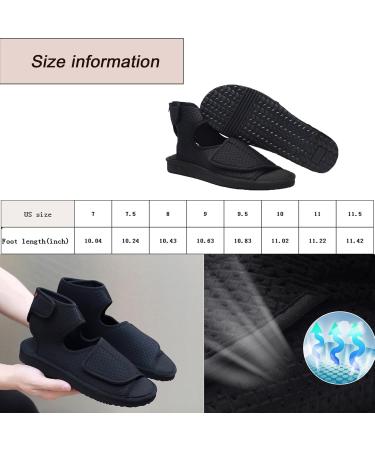 Unisex Open Toe Diabetic Shoes | Adjustable Arthritis Edema Slippers for Swollen Feet | Medical Cast Shoes for Plantar Fasciitis & Bunions | Black Size 11 - Buy Online on GoSupps.com