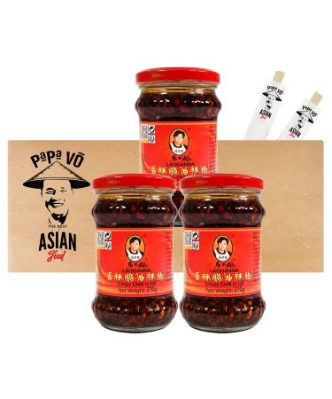 Pack of 3 (3x210g) Lao Gan Ma Crispy Chilli in Oil (Papa Vo )
