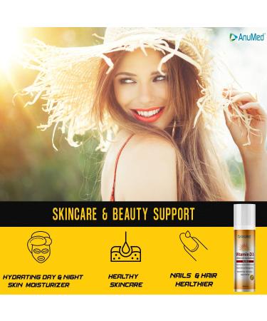 ANUMED Vitamin D3 10000 IU Cream with Magnesium, Hyaluronic Acid, Vitamin E - 3oz Non-Greasy Formula for Skin, Bones, Muscles, Joints, Heart & Immune System - 0.32oz (Pack of 1) - Buy Online on GoSupps.com