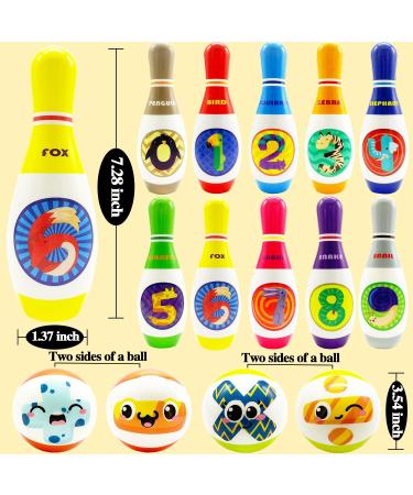 Guuozzli Kids Bowling Set - Soft Foam Digital Bowling Toy for Toddlers | Includes 10 Pins & 2 Balls | Boys and Girls 3+ Years - Buy Online on GoSupps.com