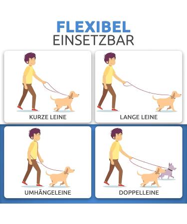Happyshephie Adjustable Dog Leash 2.5m - Durable Reversible Double Leash for Medium & Large Dogs - Ruby Red - Buy Online on GoSupps.com