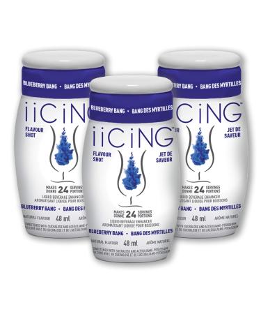 iiCiNG Flavour Shot Blueberry Bang All Natural flavours | Zero Calories | 1 bottle | 48ml | 24 servings | You re in control of your own flavour | All you need to do is squirt 3 pack Blueberry Bang -ca 48 ml (Pack of 3)