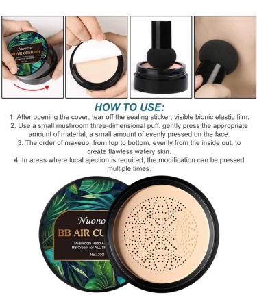Mushroom Head Air Cushion BB Cream: Moisturizing, Concealing, and Brightening Formula for Even Skin Tone - Buy Online on GoSupps.com