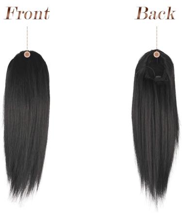 FESHFEN Straight Drawstring Ponytail Extension 12 Inch Natural Black - Clip in Ponytail for Women and Girls - Buy Online on GoSupps.com