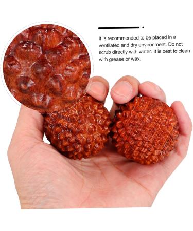 GLEAVI 4pcs Wooden Baoding Balls - Hand Massage & Stress Relief | Litchi Carving Crafts for Zen Meditation & Relaxation - Buy Online on GoSupps.com