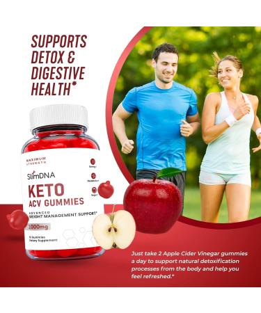 Slim DNA Keto ACV Gummies - Vegan Formula with Apple Cider Vinegar and Vitamin B12 - 60 Count - Buy Online on GoSupps.com