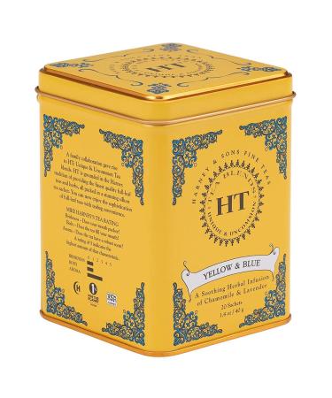 Harney & Sons HT Tea Blend Yellow & Blue Chamomile and Lavender Caffeine Free 20 Sachets 1.4 oz (40 g)
