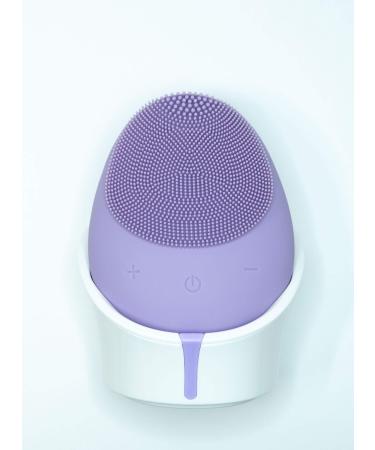 SYL Swan Egg Shape Wireless Silicone Facial Cleansing Brush Cleanser & Massager Silicone Vibrating IPX6 Waterproof Facial Cleansing (Purple)