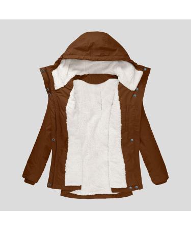 Buy Haiorziyou Women's Winter Jacket - Elegant Warm Parka Lumpy Fell 4XL Brown Windproof Cold Protection - Buy Online on GoSupps.com