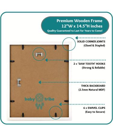Baby Shower Guest Book Frame for Single Baby or Twins - Ultrasound Photo Frame - Pregnancy Keepsake - Classic White - Buy Online on GoSupps.com