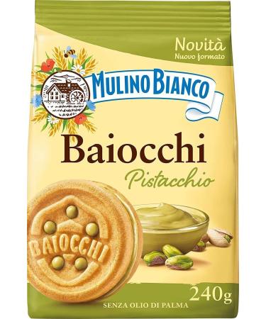 Italian Gourmet E.R. Mulino Bianco Baiocchi Pistachio Biscuit Set of 3 Pistachio Biscuits and Cracked Dough Ideal for Breakfast or Snack Palm Oil Free 240 g + Gourmet Italian Tomato Pulp Tin 400 g