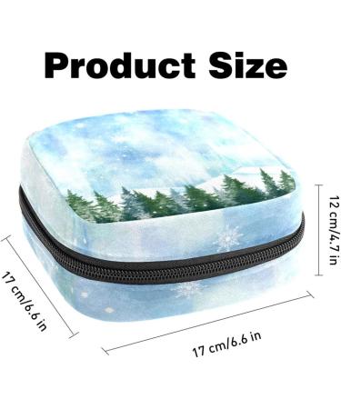 Portable Women's Binding Bags | Menstrual Cup & Tampon Bags for Teens | Multicolored Winter Landscape - Buy Online on GoSupps.com