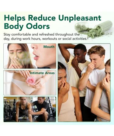 Moulis Chlorophyll Capsules Chlorophyll Body Deodorizing Supplement Body Odor Eliminator Fresh Breath Supports Immunity and Digestion Men & Women 120 Caps. - Buy Online on GoSupps.com