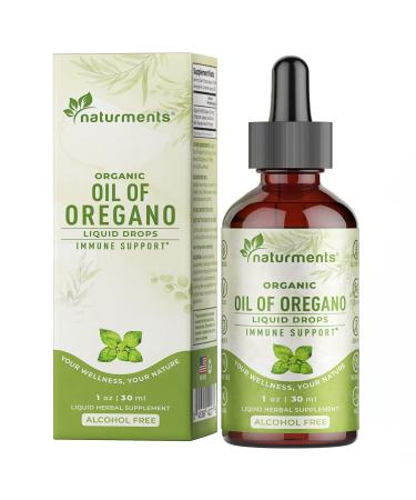 Naturments Oregano Oil Drops for Immune Support & Gut Health. Vegan, Non-GMO, Sugar Free & Gluten Free Organic Wild Mediterranean Oregano Oil with Organic Extra Virgin Olive Oil - 1 Fl Oz 30 Ml