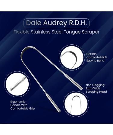 Tongue Scraper for Adults | Stainless Steel Tongue Cleaner | Flexible Metal Brush for Oral Care & Bad Breath Relief - Buy Online on GoSupps.com