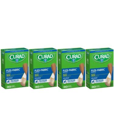 Curad - CUR47315_OLD Flex-Fabric 3/4 Inches X 3 Inches bandages 30 count (Pack of 4)