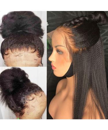 Buy WIGRILS 24 Inch Kinky Straight Synthetic Wig - 100% Virgin Glueless Lace Frontal Hair Wig for Natural Look - Buy Online on GoSupps.com