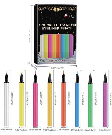 Rainbow Eye Liner Set Pigmented Gel Eyeliner Smudge Proof Graphic Liners Uv Glowing Eyeline Gel Pen Waterproof Uv Gel Eyeliner Waterproof Smudge Proof Eyeliner Perfect Use for Gel Eyeliner - Buy Online on GoSupps.com