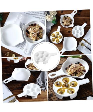 Zerodeko 1pc Baked Snails Snail Dish Escargot Serving Seafood Plate Server Dish Footed Plates Oyster Plates Ceramic Baking Lemon Plate Octopus Ceramics Kitchenware 21X16.4CM White - Buy Online on GoSupps.com
