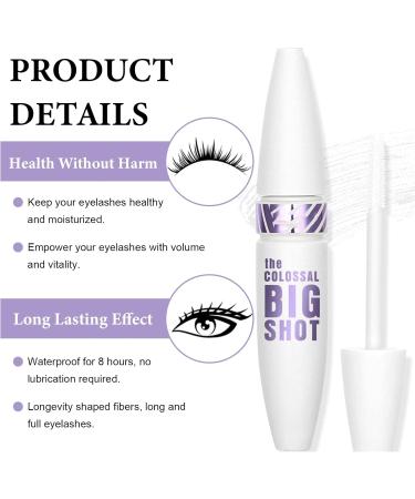 2 Pieces White Mascara 5D White Waterproof Mascara Thick and Long Long Lasting Without Smudging Suitable for Parties Weddings Cosplay (White) - Buy Online on GoSupps.com
