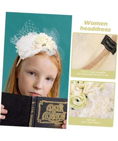 minkissy 1 Set Bridal Hair Accessories Costume Fascinators Lace Gloves Bridal Gloves Tea Party Hat Bridal Costume Women Headdress Women Fascinator Veil Fascinators Wig Fabric Bride Wedding - Buy Online on GoSupps.com