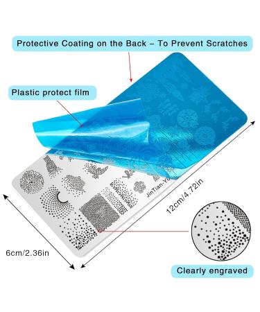 Niceneeded Starry Sky Nail Art Stamp Plates Set - 5 Piece Nail Stamp Templates with Moon & Star Designs for Creative Nail Art - Buy Online on GoSupps.com