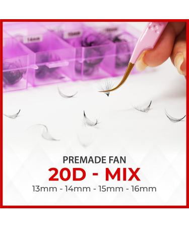 THE LASH SUPPLY 500 Fans - 20D Mega Volume Promade Loose Eyelash Extensions | C/D Curl 12-16mm Length 0.03 Thickness | Natural & Long-lasting | International Shipping - Buy Online on GoSupps.com