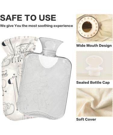 Shop Naanle 2L African Animals Heat Bottle | Transparent Hot Water Bottle for Pain Relief & Cold Therapy | Large Bed Hand & Feet Warmer - Buy Online on GoSupps.com