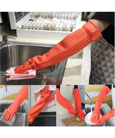 Home Long Rubber Gloves for Kitchen Dishwashing Waterproof Washing Latex Gloves Red Cleaning Washing Bowls Gloves Tools Rojo - Buy Online on GoSupps.com