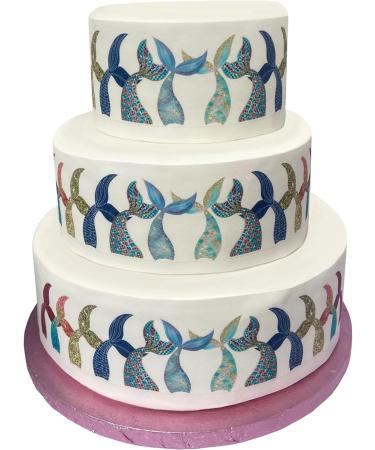 Orange Trading Dartmouth LTD A4 Edible Decor Icing Sheet Mermaid Tails Border Edible Cake Topper Decoration - Buy Online on GoSupps.com