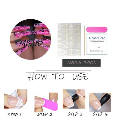 MISUD 24Pcs Mauve Ombre Press on Nails - Long False Coffin Nails Set - Buy Online on GoSupps.com