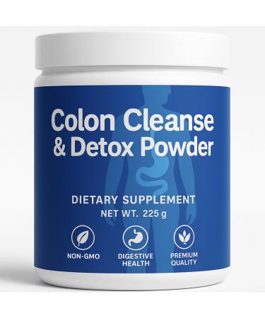 Colon Cleanse & Detox Powder | Dietary Supplement Drink Mix with Fiber & Natural Ingredients | 225 g Jar | Daily Wellness & Digestive Support