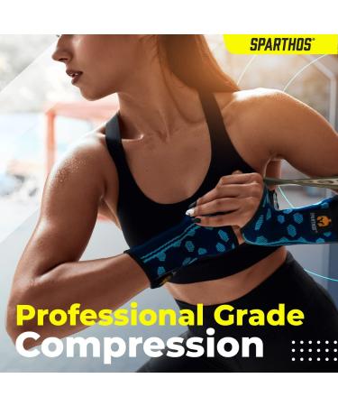 Sparthos Wrist Support Sleeves (Pair) - Medical Compression for Carpal Tunnel Relief - Breathable Wrist Brace for Men and Women - Medium Midnight Black - Buy Online on GoSupps.com