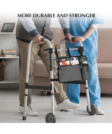 Versatile Use Wheelchair Armrest Storage Bag Holds Phone and Wallets Bags Secure Zipperes Closure Home Accessory Grey - Buy Online on GoSupps.com