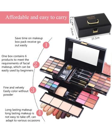 Missicee Complete Makeup Case Kit - Filled Makeup Set for Beginners & Professionals | Eyeshadow Lip Gloss Rouge Eyeliner & Mascara - Buy Online on GoSupps.com