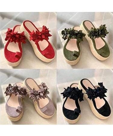 Creev Women's Flower Slip-On Plateau Sandals | Orthopedic Wedge Flip-Flops | Summer Beach Casual Footwear (3 43 EU) - Buy Online on GoSupps.com
