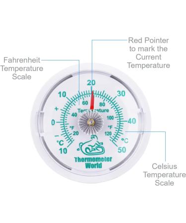 Vivarium Thermometer to Monitor Temperature In Reptile Tanks and Vivariums - 65MM Reptile Thermometer Temperature Gauge - Buy Online on GoSupps.com