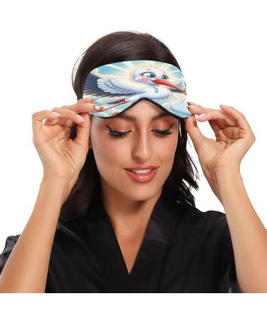Light Blocking Sleep Mask - White Stork Eye Mask for Baby Showers | Adjustable Soft Blindfold for Men & Women | Ideal for Travel Naps & Work - Buy Online on GoSupps.com