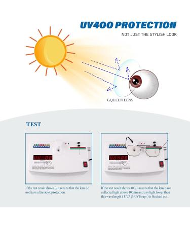 GQUEEN Pilot Style Fake Glasses - Retro Metal Frame UV400 for Men & Women | Non-Prescription Fashion Eyewear - Buy Online on GoSupps.com