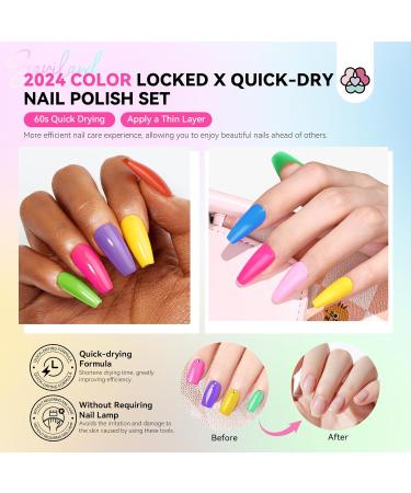 Saviland 20 Colour Neon Nail Polish Set Quick Dry & Long Lasting Summer Nail Polish Super Shine Rainbow Nail Varnish with Base Gloss Top Polish Coat Regular Glitter Nail Polish Kit for Women Gift Set - Buy Online on GoSupps.com
