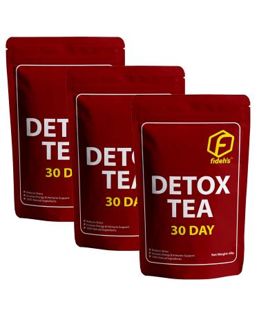 FIDEH'S 30 Day Detox Tea-Healthy Colon Cleansing-Improve Digestion-Boost Energy-Reduce Bloating-Body Revitalization-Immune Support-Sugar Free-Gluten Free -Non GMO- Herbal Natural Tea (30Tea Bags)