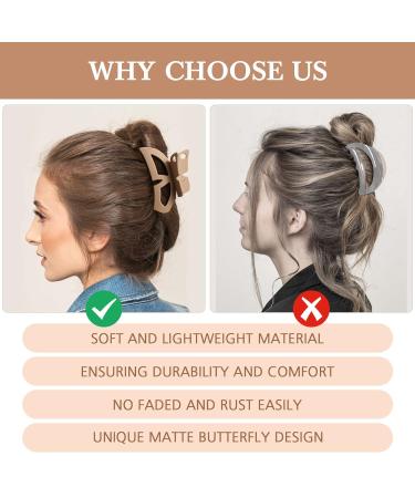 4 Pack Medium Large Hair Claw Clips for Women - Strong Hold Matte Jaw Clips for Thick Curly Hair - Non Slip Neutral Colors - Buy Online on GoSupps.com